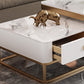 Frame Slate Coffee Table Glam Nesting Coffee Table Set with Drawer Clearhalo 'Coffee & Accent Tables' 'Coffee Tables' 'coffee_tables' 'furn' 'furn_coffee_tables' 'Furniture' 'Living Room Furniture' 1200x1200_c904ef9c-8e9d-4e06-9beb-1b7a9f555217