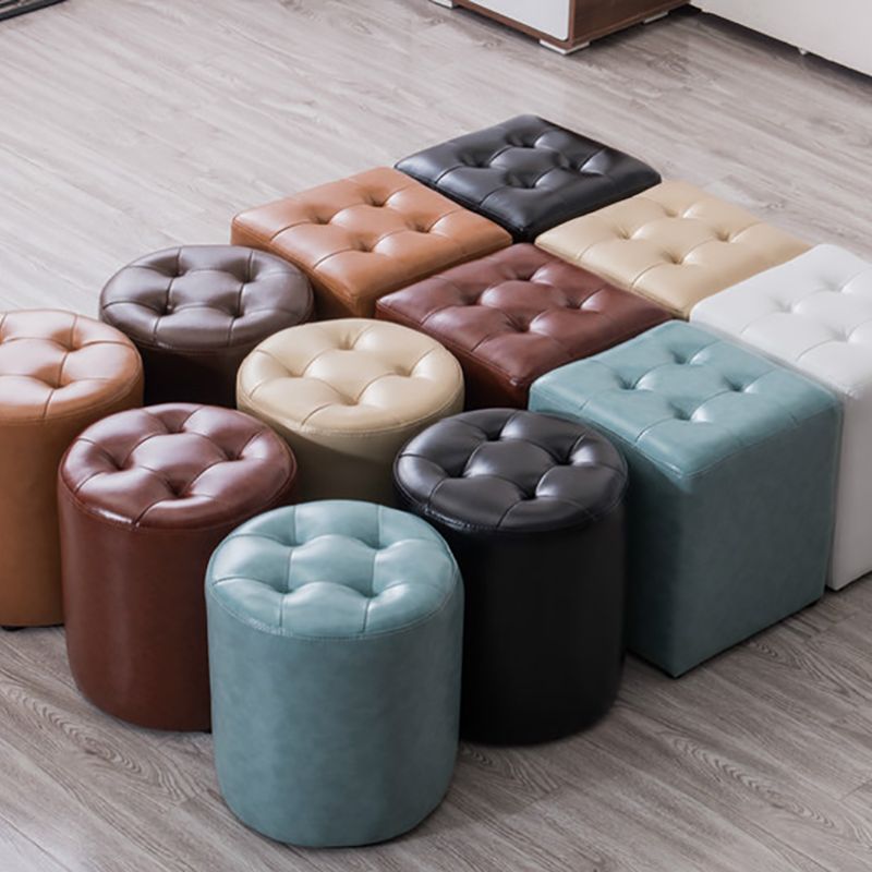 Modern Leather Pouf Water Resistant Round Pouf for Living Room Clearhalo 'furn' 'furn_ottomans_poufs' 'Furniture' 'Living Room Furniture' 'Ottomans & Poufs' 'ottomans_poufs' 1200x1200_c906cb0f-94c6-4208-bfa2-78f3f8384347