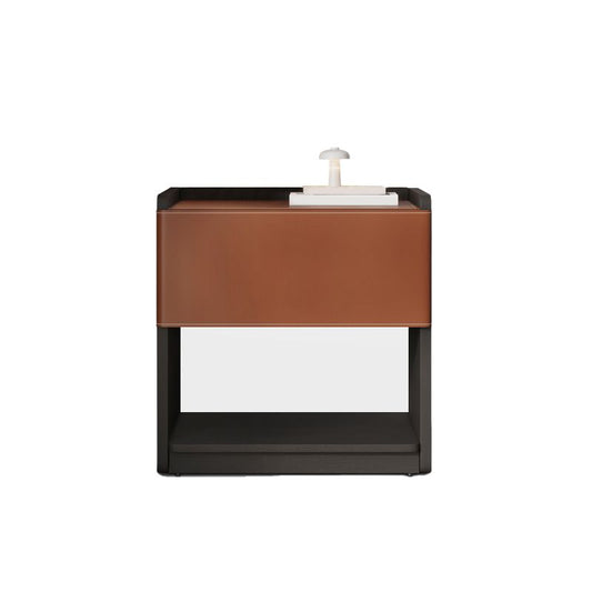Gabinete de cama de cuero de estilo moderno 1 cajón nocturno para dormitorio