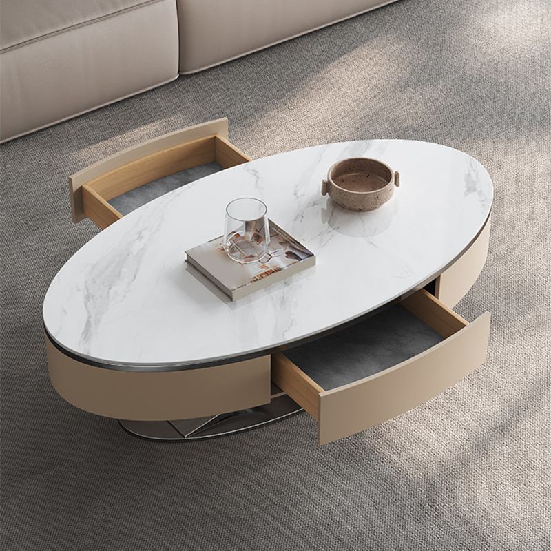 Tavolino ovale glam tavolo da cocktail in ardesia astratto