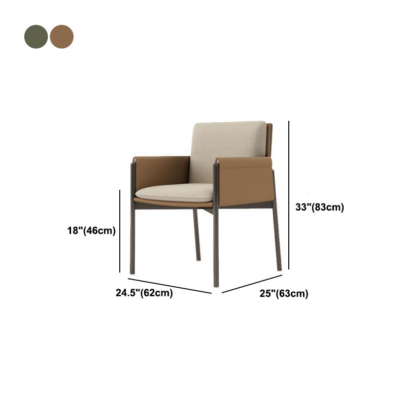 Chaise de salle à manger moderne du cadre en métal noir avec une chaise latéral solide finition mate mate