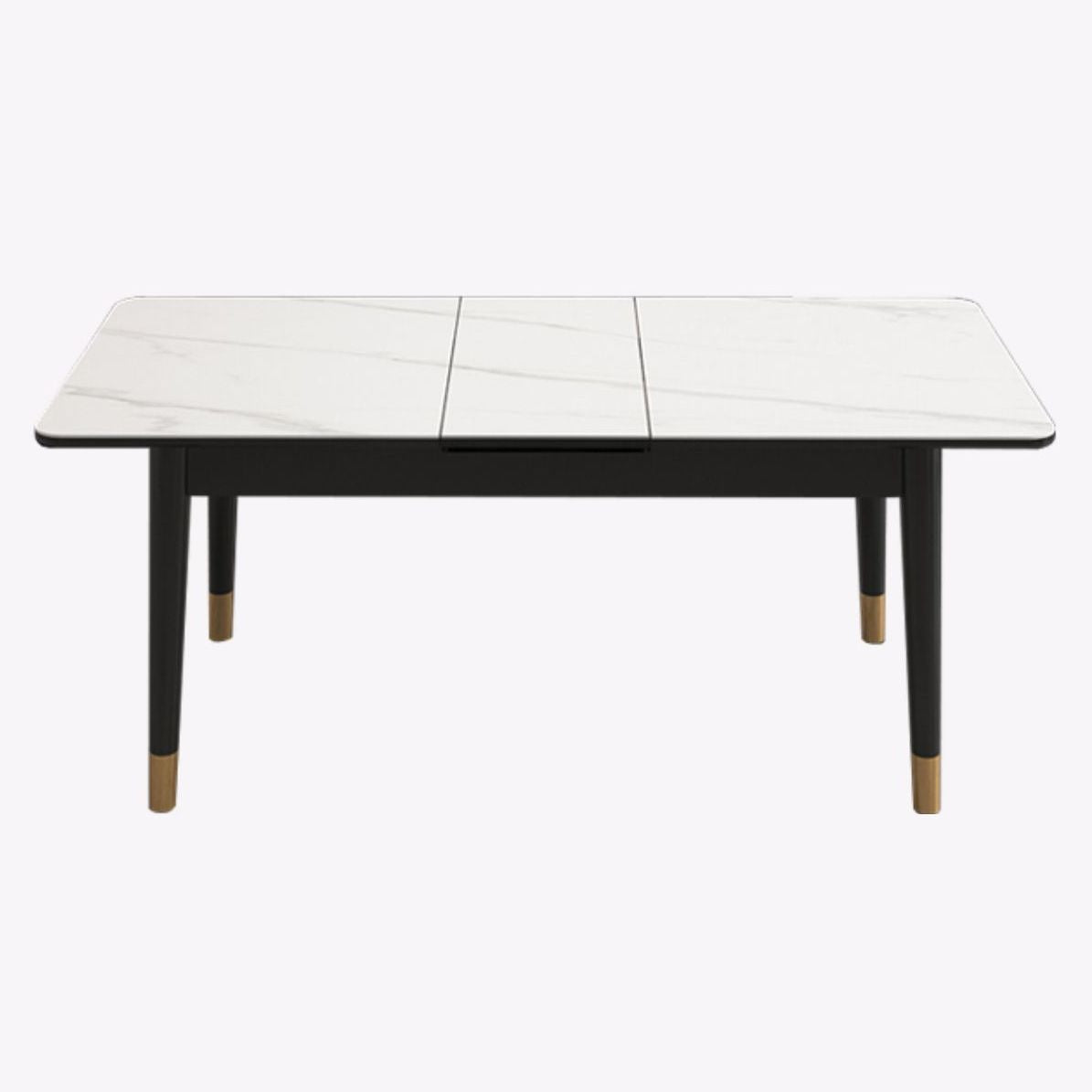 Extendable Sintered Stone Dining Table in White Modern Table with 4 Legs for Restaurant Clearhalo ' dining_table' 'Dining Tables & Seating' 'Dining Tables' 'furn' 'furn_dining_table' 'Furniture' 'furniture_dining_table' 'Kitchen & Dining Furniture' 'kitchen&dining_furn' 'kitchen' 'kitchen_dining_table' 1200x1200_c90e15fd-c297-44d2-88e5-2baf15a4b5a2