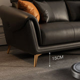 Braccio in pendenza con cuscinetto cucito nero contemporaneo per divano soggiorno