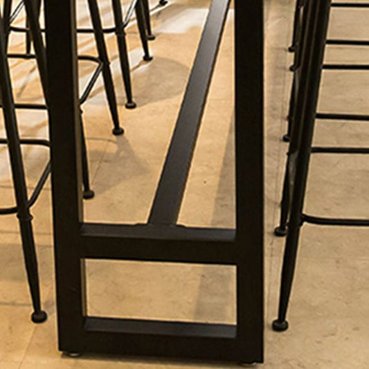 Dark Brown Bar Set with Pine Wood Top 1/2/5/9 Pieces Industrial Rectangle Pub Table Set