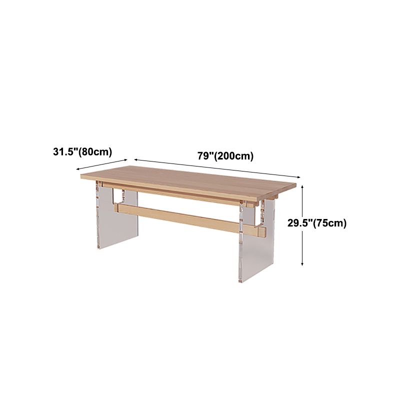 Solid Wood and Acrylic Dinette Table Modern Rectangle Dinner Table Kitchen Home Clearhalo 'Dining Tables & Seating' 'Dining Tables' 'dining_table' 'furn' 'furn_dining_table' 'Furniture' 'furniture_dining_table' 'Kitchen & Dining Furniture' 'kitchen' 'kitchen_dining_table' 1200x1200_c90f2e50-6ca4-4e51-a27f-f3a9975afe76