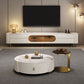 White Stone TV Stand Modern TV Media Stand with Legs for Living Room