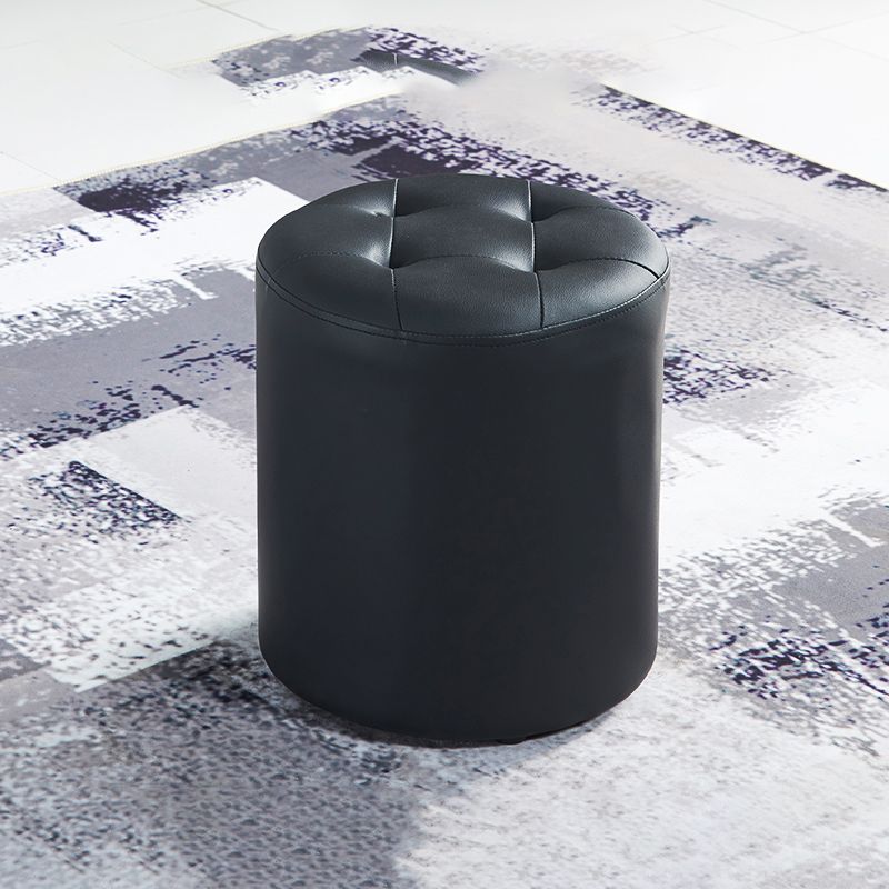 Modern Ottoman Water Resistant Tufted Leather Round Foot Stool Ottoman Clearhalo 'furn' 'furn_ottomans_poufs' 'Furniture' 'Living Room Furniture' 'Ottomans & Poufs' 'ottomans_poufs' 1200x1200_c910ab52-d147-4fc2-842c-042563a0aad4