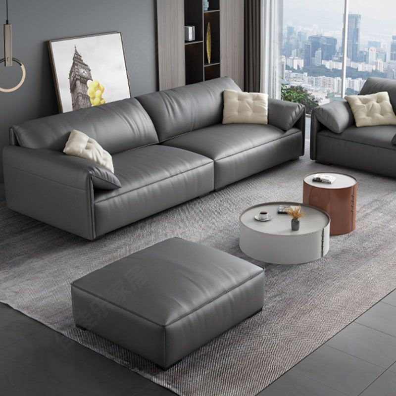 ステイン抵抗性のあるリビングルーム枕トップアーム標準グレーソファ