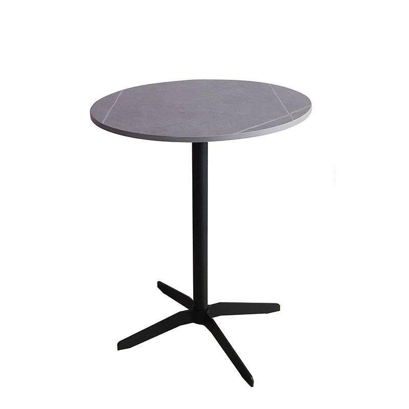 Moderne stenen cocktailtafel met zwarte voetstuk salontafel - 21.7 ''/23.6 ''