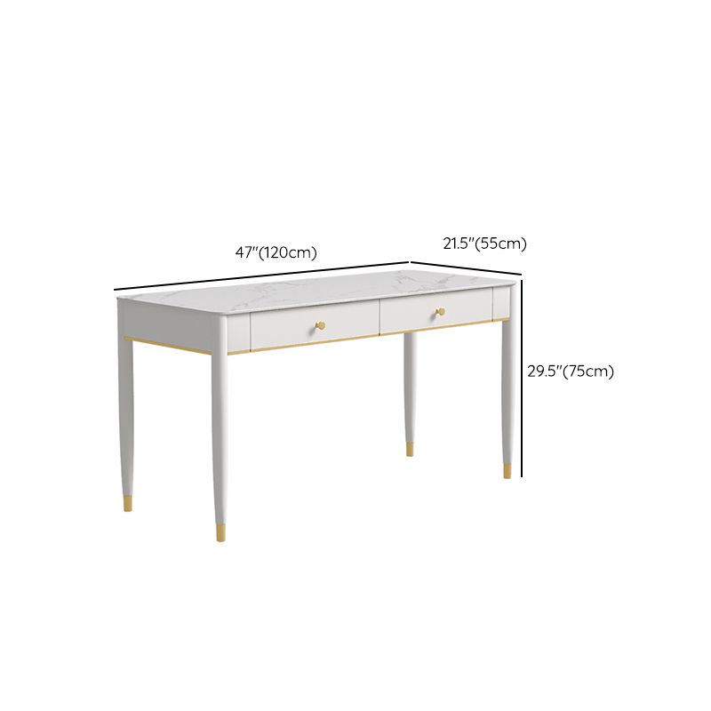 Tavolo da lavoro a casa di forma rettangolare scrivania in pietra in bianco