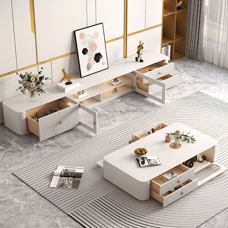 Contemporary TV Console Wood Media Console Enclosed Storage Console with Drawers Clearhalo 'furn' 'furn_tv_stands_entertainment_centers' 'Furniture' 'Living Room Furniture' 'TV Stands & Entertainment Centers' 'TV Stands & Media Storage Furniture' 'tv_stands_entertainment_centers' 1200x1200_c9158f69-85d1-4fa9-8c9e-8410a5c67af6