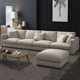 Canapé de bras carré standard avec oreillers siège en beige pour l'appartement