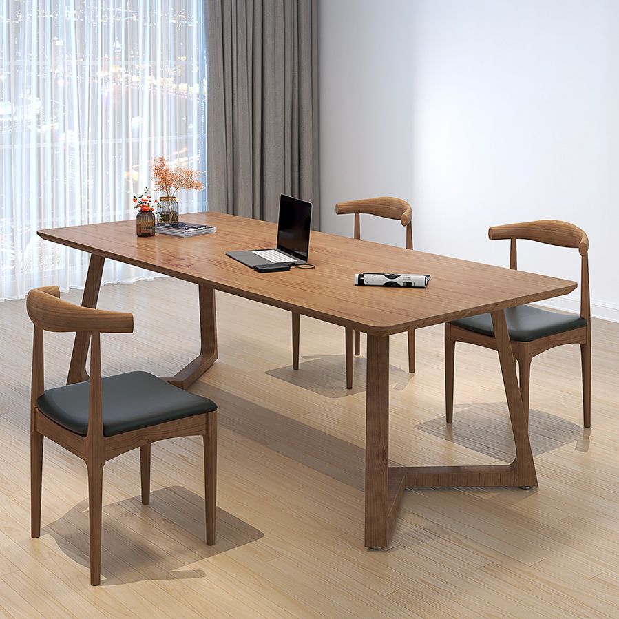 Modern Style Home Office Desk Rectangle Brown Solid Wood Writing Desk Clearhalo 'furn' 'furn_office_desk' 'Furniture' 'Office Desks' 'Office Furniture' 'office_desk' 1200x1200_c91684a3-4c00-4f60-840d-05964b2132be