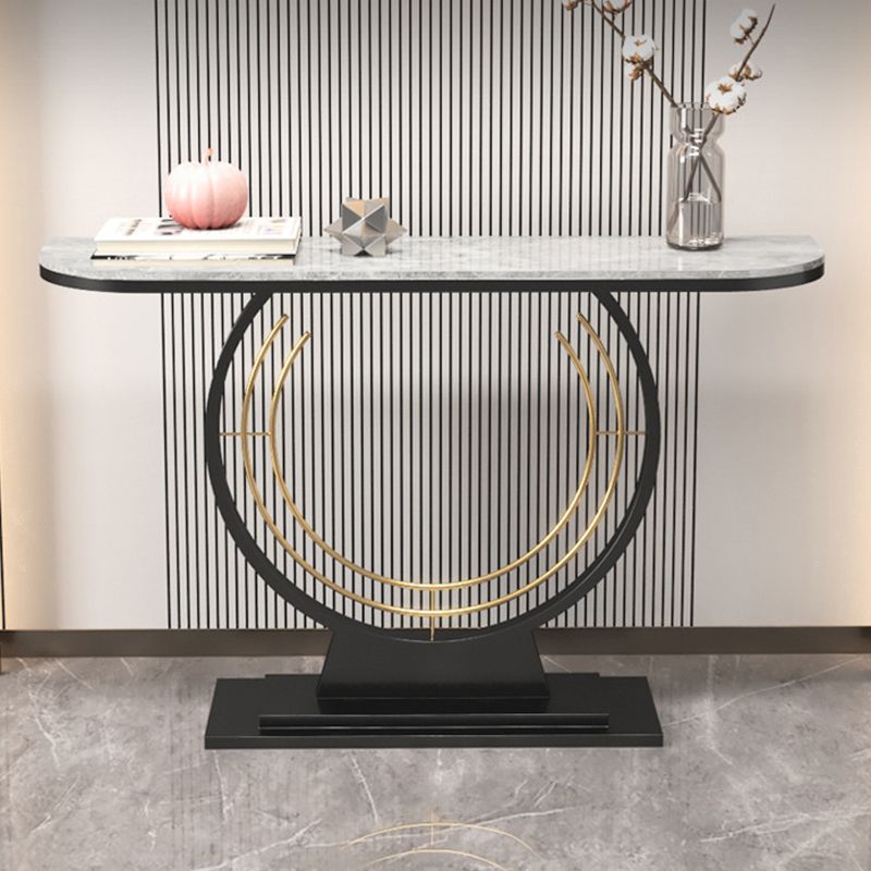 31.5-inch Tall Glam Console Table 1-shelf Stone Accent Table