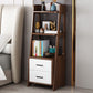 Ladder Bookcase Contemporary Wooden 2 Shelves Bookshelf with Drawers