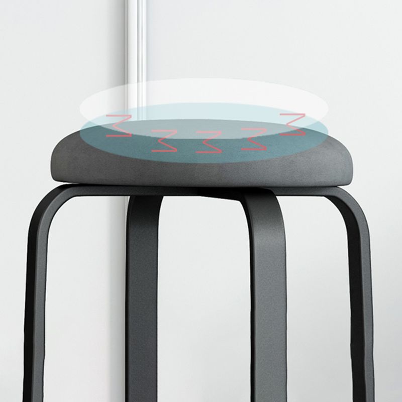 Footstool Ottoman Upholstered Metal Frame Fabric Modern Solid Round Ottoman Clearhalo 'furn' 'furn_ottomans_poufs' 'Furniture' 'Living Room Furniture' 'Ottomans & Poufs' 'ottomans_poufs' 1200x1200_c9195bf4-5528-4e15-b4d3-4338fc239fb3