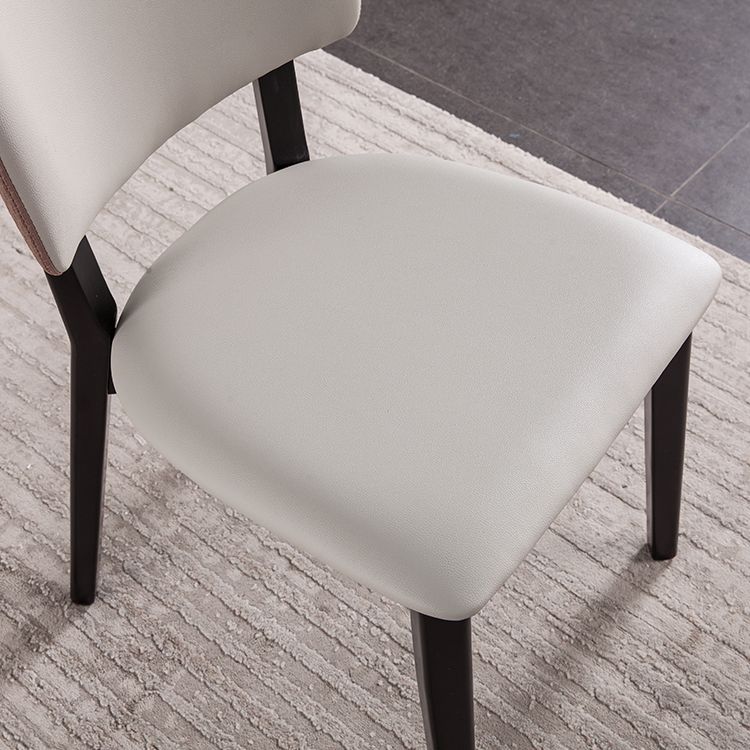 Chaises de salle à manger en bois massif chaise sans bras moderne en cuir moderne
