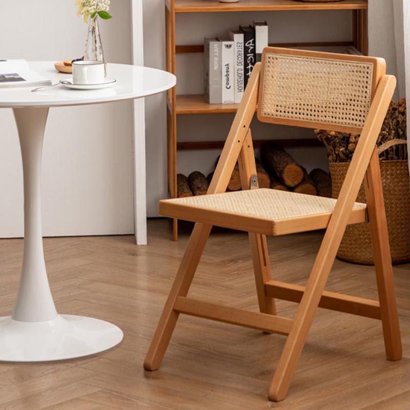 Traditional Folding Rattan Side Chair Wood Dining Side Chair Clearhalo 'Dining Chairs' 'Dining Tables & Seating' 'dining_chair' 'furn' 'furn_dining_chair' 'Furniture' 'Kitchen & Dining Furniture' 1200x1200_c91a9094-f333-49ca-b3a7-6ee3b482f953