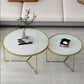 Modern Round Coffee Table Glass Top Nesting Coffee Table Set Clearhalo 'Coffee & Accent Tables' 'Coffee Tables' 'coffee_tables' 'furn' 'furn_coffee_tables' 'Furniture' 'Living Room Furniture' 1200x1200_c91bca48-6cb5-434d-8771-fe78cbeab03e