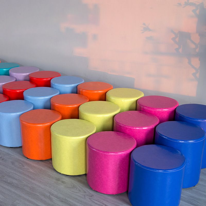 Modern Pouf Ottoman PU Leather Upholstered Solid Color Cylinder Shape Ottoman Clearhalo 'furn' 'furn_ottomans_poufs' 'Furniture' 'Living Room Furniture' 'Ottomans & Poufs' 'ottomans_poufs' 1200x1200_c91be559-df31-4f4c-a91b-5dec6ddcc0ed