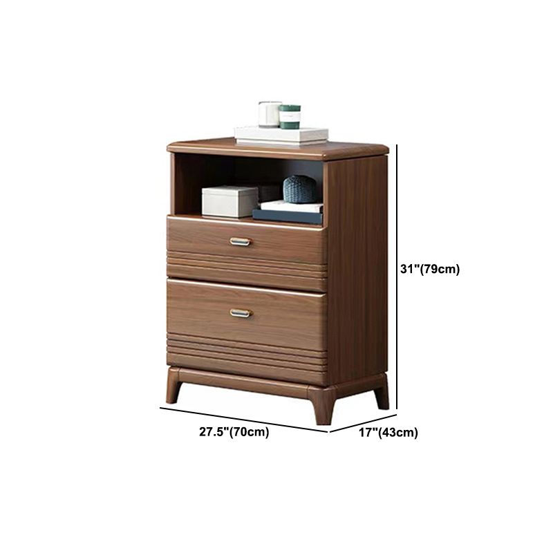 Mid-Century Modern Chest with 1 Shelf and Drawers and Legs in Walnut Clearhalo 'Cabinets & Chests' 'cabinets_chests' 'furn' 'furn_cabinets_chests' 'Furniture' 'Living Room Furniture' 1200x1200_c91d9f9e-0250-43d4-9eb4-8eddaf70fefa