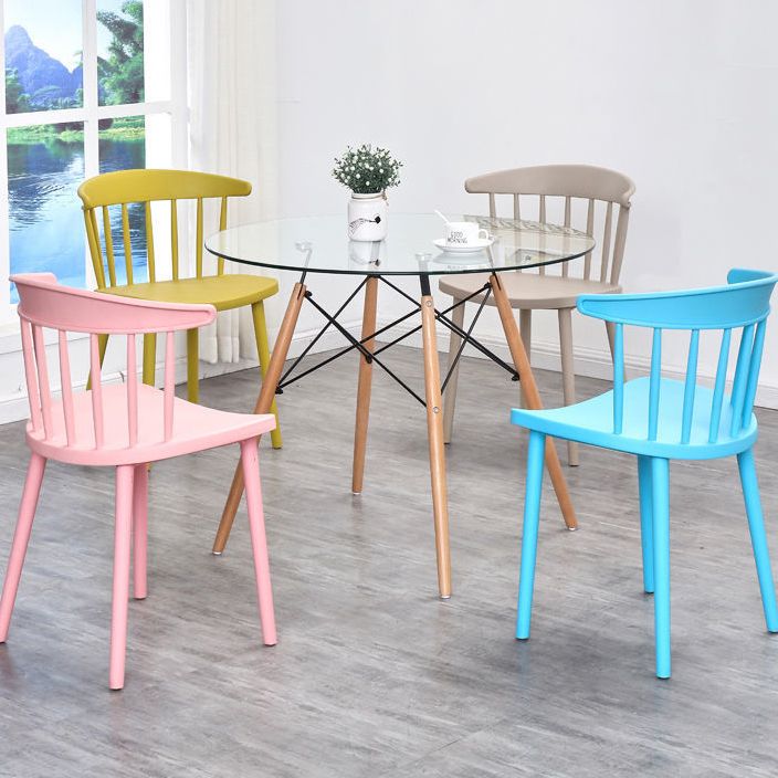 Contemporary Kitchen Dining Chair Plastic Slat Back Side Chair Clearhalo 'Dining Chairs' 'Dining Tables & Seating' 'dining_chair' 'furn' 'furn_dining_chair' 'Furniture' 'Kitchen & Dining Furniture' 1200x1200_c91e7bf5-06de-4e6a-bbb1-4dfa543fa481