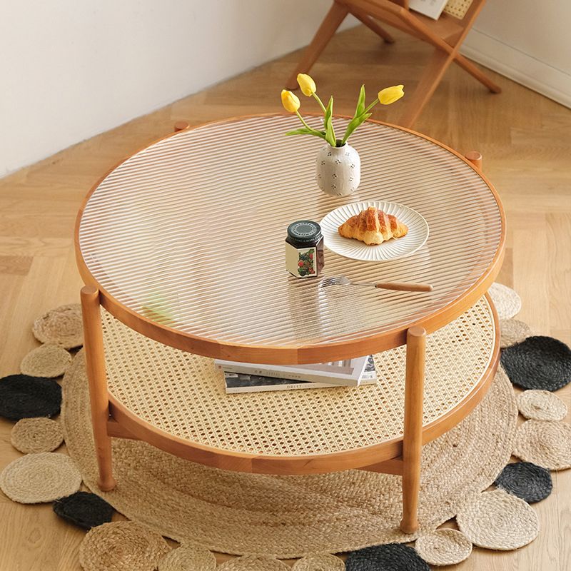Contemporary 3/4 Legs Wooden with Storage Shelf Coffee Table Clearhalo 'Coffee & Accent Tables' 'Coffee Tables' 'coffee_tables' 'furn' 'furn_coffee_tables' 'Furniture' 'Living Room Furniture' 1200x1200_c91e9406-7948-49be-b006-edf0a601ccad