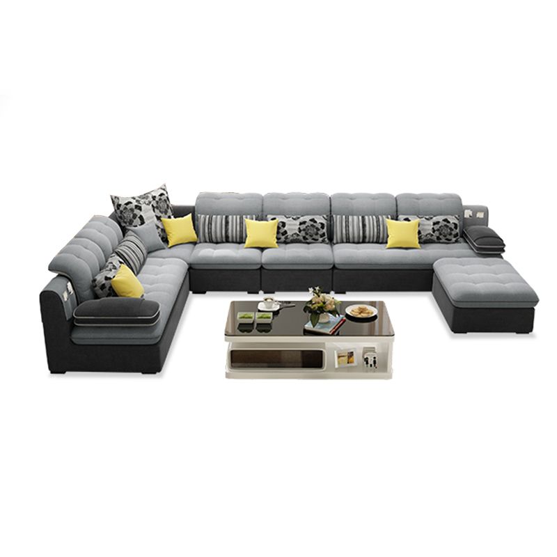 Cushion Back Pillow Top Arm Tufted Sectional Sofa Set for Living Room Clearhalo 'Furniture' 'furniture_sectionals' 'kitchen' 'kitchen_sectionals' 'Living Room Furniture' 'Sectionals' 1200x1200_c91f6fc2-f37b-4abd-916b-e29fea709465