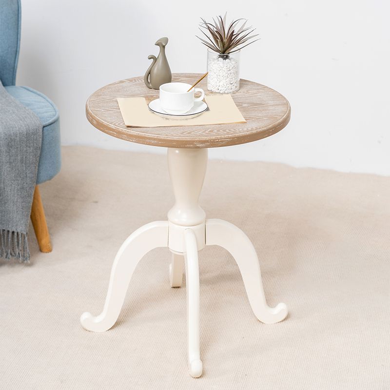 Table de bout rustique salon métal 4 jambes table d'appoint en bois massif