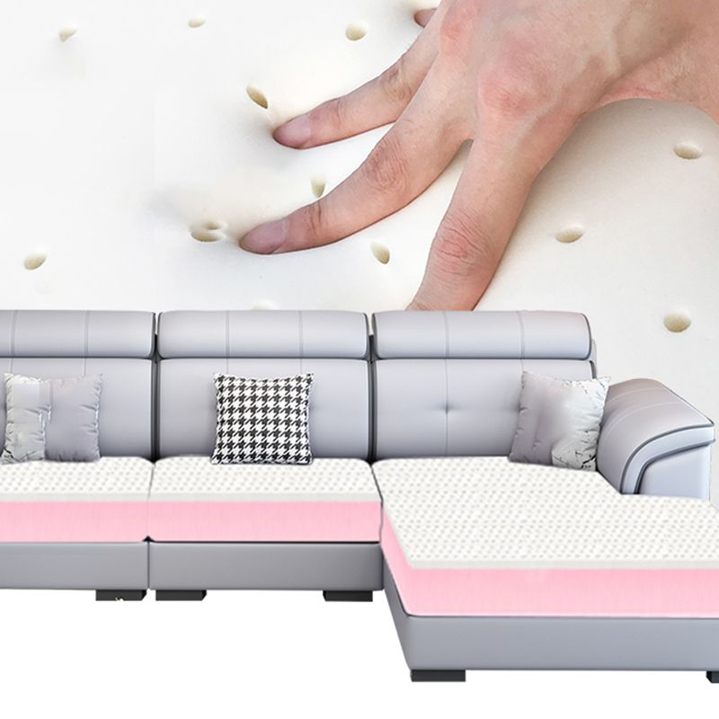 Faux Leather/Cotton Blend L-Shape Right Hand Facing Sectional Sofa Set Clearhalo 'Furniture' 'furniture_sectionals' 'kitchen' 'kitchen_sectionals' 'Living Room Furniture' 'Sectionals' 1200x1200_c921621e-5d46-4196-8090-955d9bd44cda