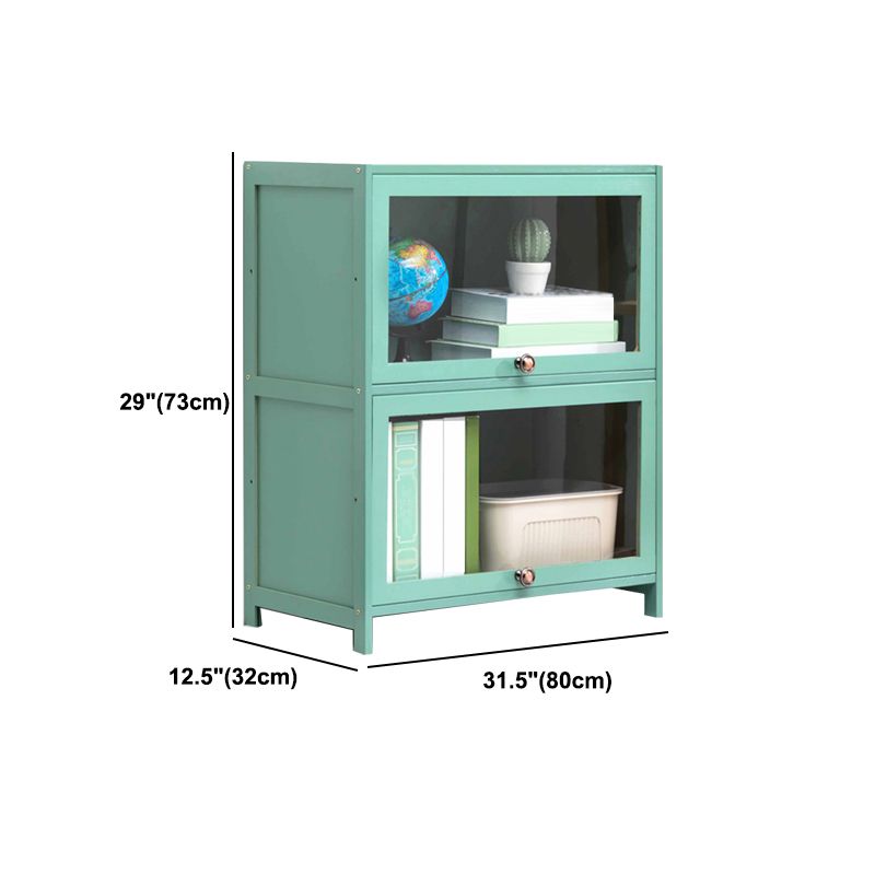 Contemporary Green Barrister Bookcase Bamboo Bookcase for Home Office Clearhalo 'Bookcases' 'furn' 'furn_bookcases' 'Furniture' 'furniture_bookcases' 'kitchen' 'kitchen_bookcases' 'Living Room Furniture' 'Office Furniture' 1200x1200_c922d678-7972-40e7-9836-7c9af7d7f2d5