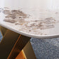 Juego de comedor glamoroso 1/2/5/7 PCS Mesa de piedra sinterizada dorada con sillas laterales de ala