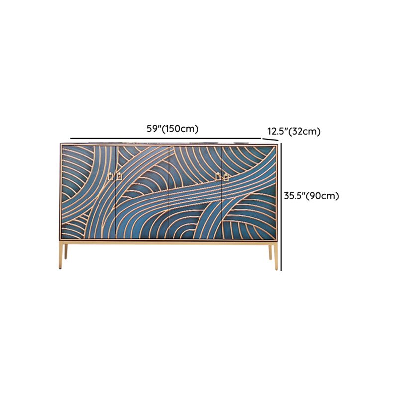 Gold Legs 35.4" High Sideboard Cabinet Glam Style Wood Buffet Table Clearhalo 'buffet_sideboard' 'Buffets & Sideboards' 'furn' 'furn_buffet_sideboard' 'Furniture' 'Kitchen & Dining Furniture' 1200x1200_c92b361f-b860-412c-a080-21467902d1fa