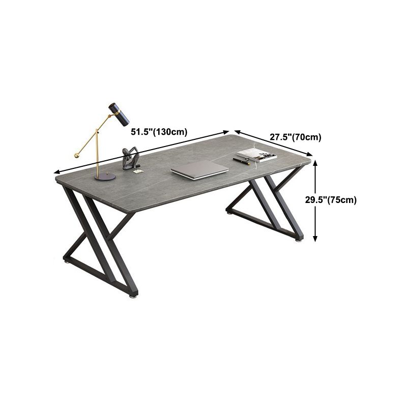 Escritorio de oficina contemporáneo escritorio de escritura gris rectangular con patas de metal