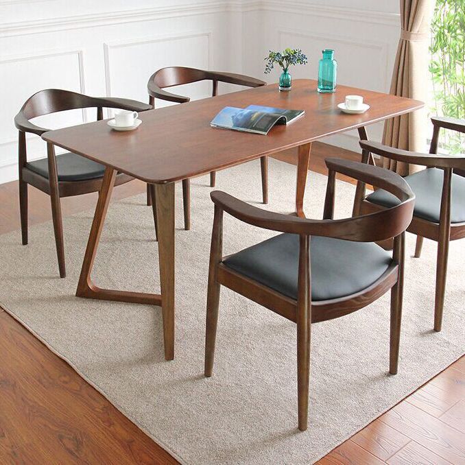 Rectangle Double Pedestal Modern Table Solid Wood Fixed Table for Home Clearhalo ' dining_table' 'Dining Tables & Seating' 'Dining Tables' 'furn' 'furn_dining_table' 'Furniture' 'furniture_dining_table' 'Kitchen & Dining Furniture' 'kitchen&dining_furn' 'kitchen' 'kitchen_dining_table' 1200x1200_c92e7c08-e05e-4e20-ad95-ec836ac1b4fb