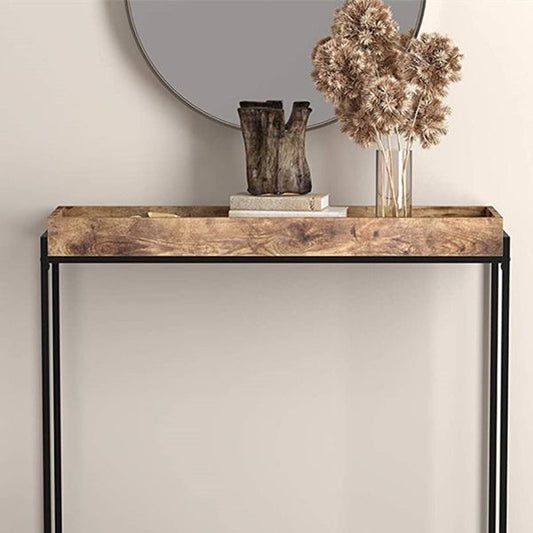 Modern Rectangular Console Table Wooden Console Sofa Table in Natural