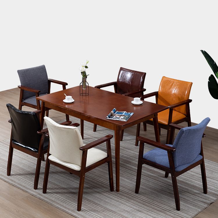 Contemporary Style Solid Wood Open Back Arm Chair Kitchen Dining Room Chairs Clearhalo ' kitchen&dining_furn' 'Dining Chairs' 'Dining Tables & Seating' 'dining_chair' 'furn' 'furn_dining_chair' 'Furniture' 'furniture_dining_chair' 'Kitchen & Dining Furniture' 'kitchen' 1200x1200_c92f4cfd-ab16-4aa8-addd-c54e8f4ad0bf