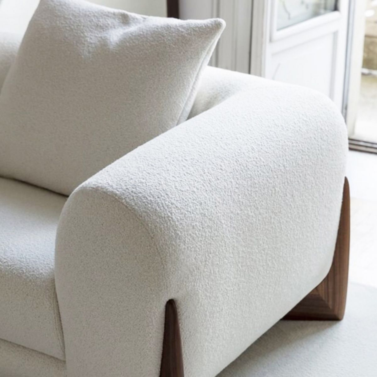 Stationary Sofa Apartment Square Arm Loveseat for Living Room