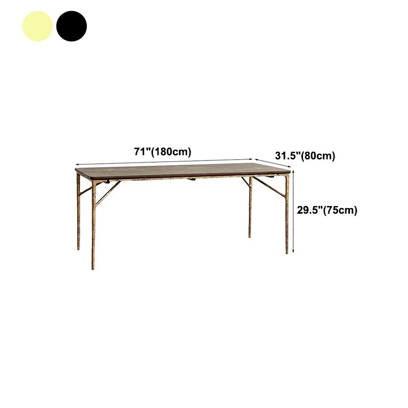 Traditional Luxury Dining Table Rectangle Solid Wood Dining Table with Metal Base Clearhalo 'Dining Tables & Seating' 'Dining Tables' 'dining_table' 'furn' 'furn_dining_table' 'Furniture' 'furniture_dining_table' 'Kitchen & Dining Furniture' 'kitchen' 'kitchen_dining_table' 1200x1200_c932ac20-dd82-40a7-8268-48d4d0376b26