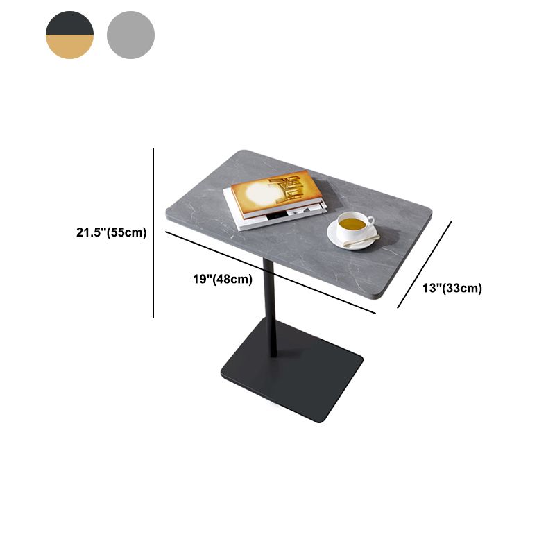 Modernistic Rectangular End Table Metal C Side Table for Bedside
