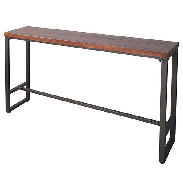 Pine Wood Bar Table Industrial Rectangle Bar Dining Table with Black Trestle Base Clearhalo 'Bar Furniture' 'Bar Tables' 'bar_tables' 'furn' 'furn_bar_tables' 'Furniture' 'furniture_bar_tables' 'Kitchen & Dining Furniture' 1200x1200_c93591ab-19fc-4c5e-8e8e-7d4dcb68ab0d