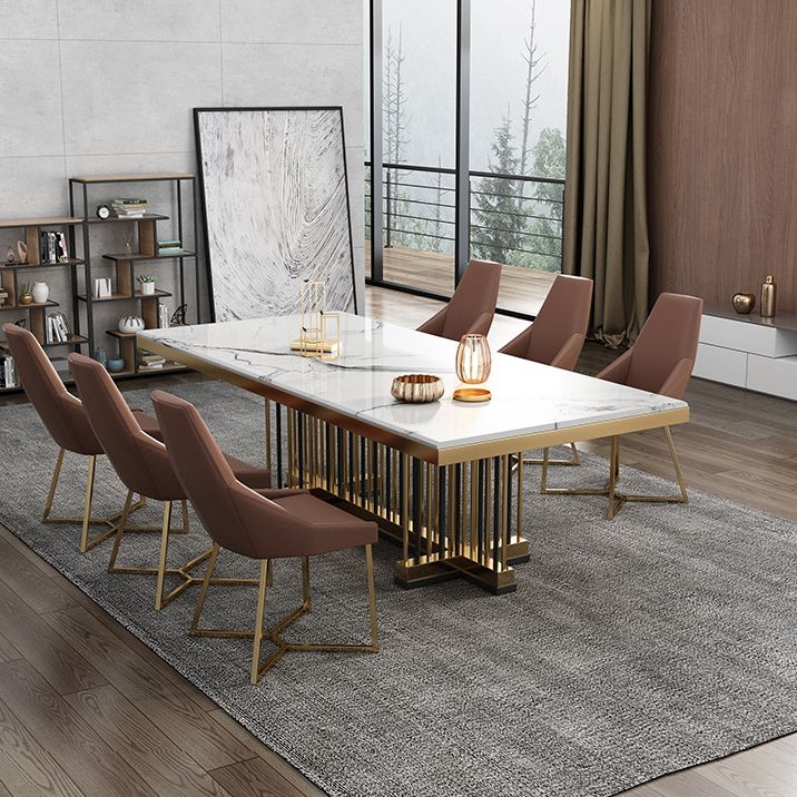 Rectangle Traditional Luxury Dining Table Sintered Stone Table Clearhalo ' dining_table' 'Dining Tables & Seating' 'Dining Tables' 'furn' 'furn_dining_table' 'Furniture' 'furniture_dining_table' 'Kitchen & Dining Furniture' 'kitchen&dining_furn' 'kitchen' 'kitchen_dining_table' 1200x1200_c9360899-9051-408b-9599-9234e997d822