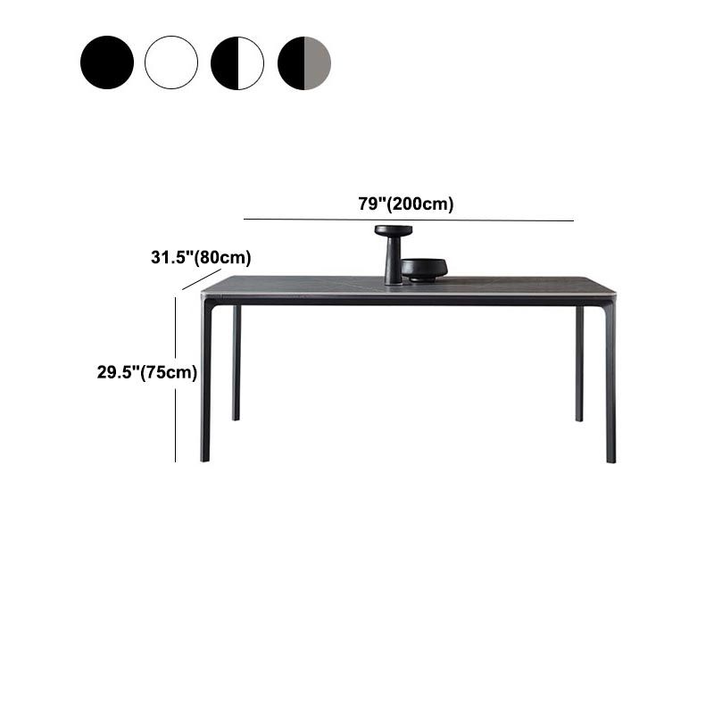 Stone Modern Rectangle Dining Table Matte Finish 4 Legs Table for Kitchen Clearhalo ' dining_table' 'Dining Tables & Seating' 'Dining Tables' 'Furniture' 'furniture_dining_table' 'Kitchen & Dining Furniture' 'kitchen&dining_furn' 'kitchen' 'kitchen_dining_table' 1200x1200_c93834df-0f79-4c89-ac71-591b47b8122e