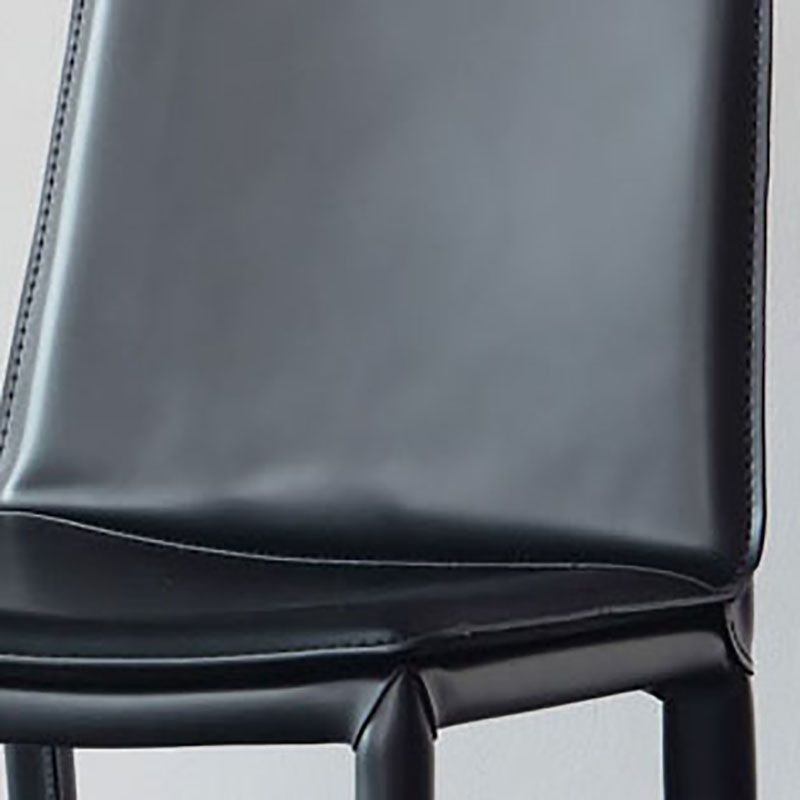 Contemporary Style Leather Dining Chairs Armless Solid Back Side Chairs (Set of 2) Clearhalo ' kitchen&dining_furn' 'Dining Chairs' 'Dining Tables & Seating' 'dining_chair' 'furn' 'furn_dining_chair' 'Furniture' 'furniture_dining_chair' 'Kitchen & Dining Furniture' 'kitchen' 1200x1200_c938831e-6e28-4183-ac42-f0131af94c68