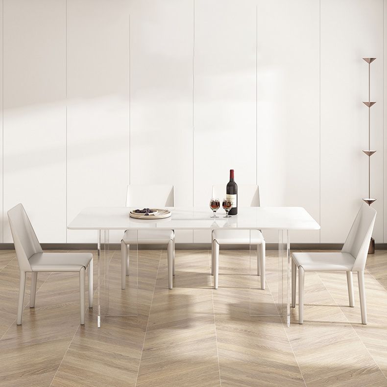 Moderne eettafel ingesteld 1/4/5/7 pc's gesinterde stenen bovenste eettafel met armloze stoelen