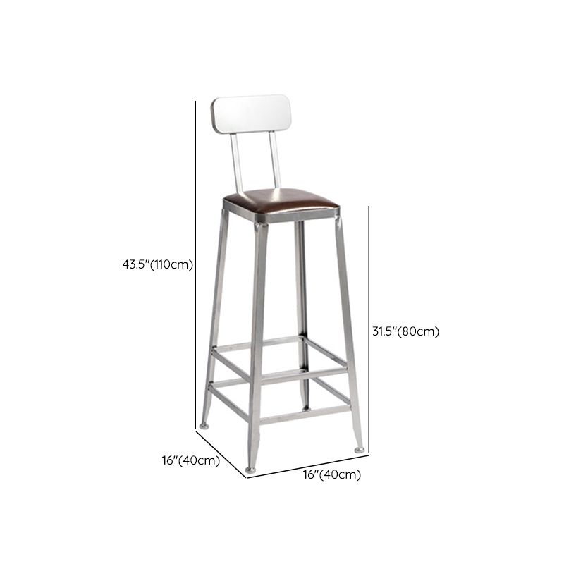 Metal Dining Stools Contemporary Armless Faux Leathe Bar Stools Clearhalo 'Bar Furniture' 'Bar Stools' 'bar_stools' 'furn' 'furn_bar_stools' 'Furniture' 'Kitchen & Dining Furniture' 1200x1200_c93b5195-98e8-4a32-8a2f-396213e527b5