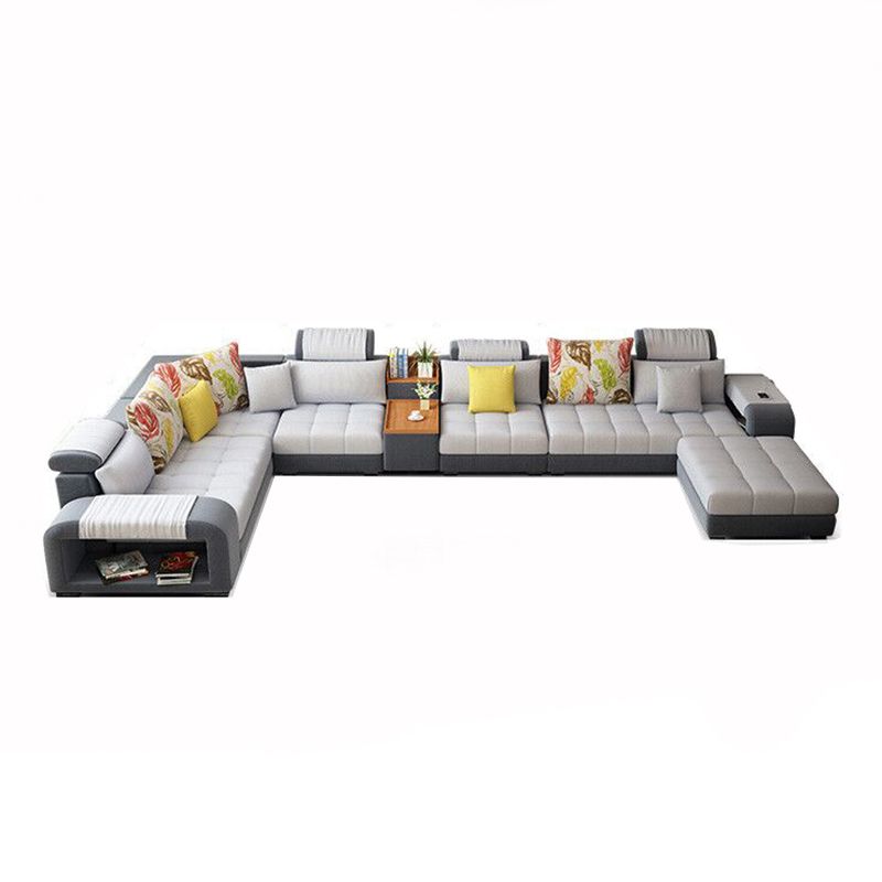 Modern Pillowed Back Cushions Sofa Tufted Sectionalwith Storage for Living Room Clearhalo 'furn' 'furn_sectionals' 'Furniture' 'furniture_sectionals' 'kitchen' 'kitchen_sectionals' 'Living Room Furniture' 'Sectionals' 1200x1200_c93ba69d-b5a6-4085-ba4f-0940a83f7ed1