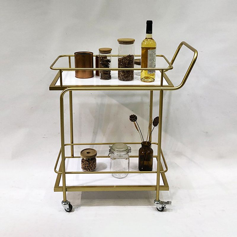 Tavolo da preparazione al metallo contemporaneo da 33,86 "H tavolo da preparazione per la sala da pranzo