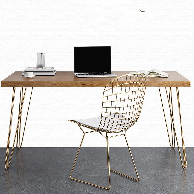 Houten schrijfbureau rechthoekig natuurlijk kantoorbureau voor kantoor