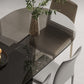 Modern Transparent Gray Glass Desktop Ellipse Dining Table for Dining Room Clearhalo 'Dining Tables & Seating' 'Dining Tables' 'dining_table' 'furn' 'furn_dining_table' 'Furniture' 'Kitchen & Dining Furniture' 1200x1200_c93f0fa3-ec70-4c01-9883-864344cb1ae6